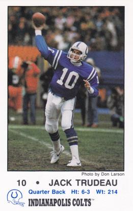 1988 Indianapolis Colts Police #7 Jack Trudeau Front