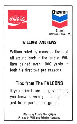 1981 Atlanta Falcons Police #NNO William Andrews Back