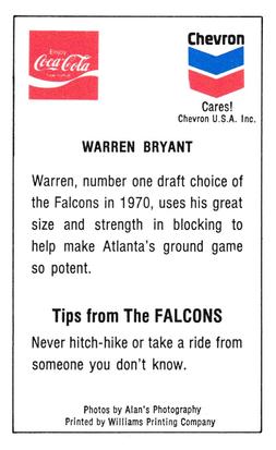 1981 Atlanta Falcons Police #NNO Warren Bryant Back