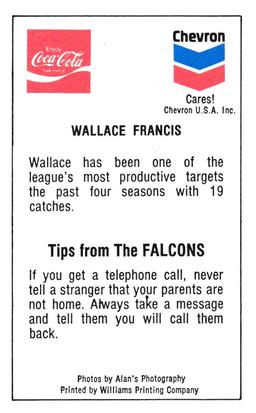1981 Atlanta Falcons Police #NNO Wallace Francis Back