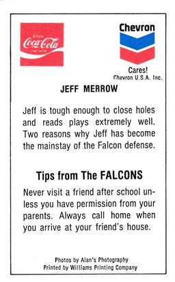1981 Atlanta Falcons Police #NNO Jeff Merrow Back