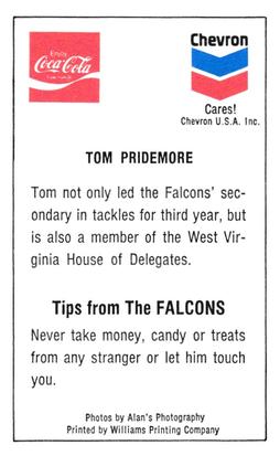 1981 Atlanta Falcons Police #NNO Tom Pridemore Back