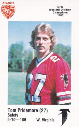 1981 Atlanta Falcons Police #NNO Tom Pridemore Front