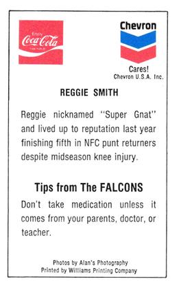 1981 Atlanta Falcons Police #NNO Reggie Smith Back