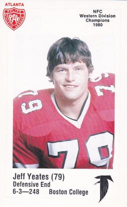 1981 Atlanta Falcons Police #NNO Jeff Yeates Front