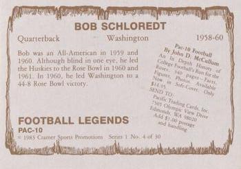 1983-84 Cramer Pac-10 Football Legends #4 Bob Schloredt Back