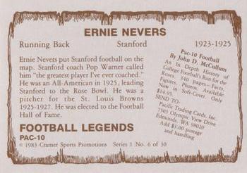1983-84 Cramer Pac-10 Football Legends #6 Ernie Nevers Back