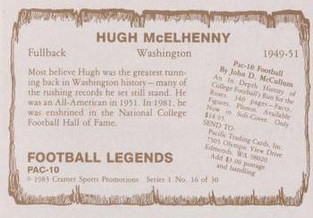 1983-84 Cramer Pac-10 Football Legends #16 Hugh McElhenny Back