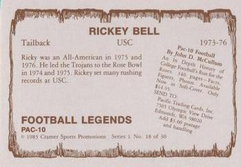 1983-84 Cramer Pac-10 Football Legends #18 Ricky Bell Back
