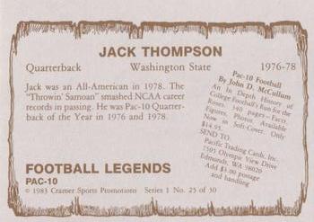1983-84 Cramer Pac-10 Football Legends #25 Jack Thompson Back
