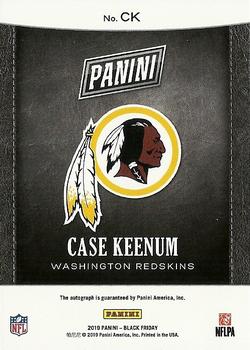 2019 Panini Black Friday - Private Signings #CK Case Keenum Back
