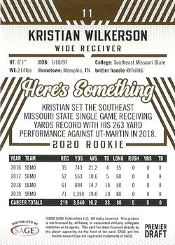 2020 SAGE HIT #11 Kristian Wilkerson Back