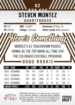 2020 SAGE HIT #62 Steven Montez Back