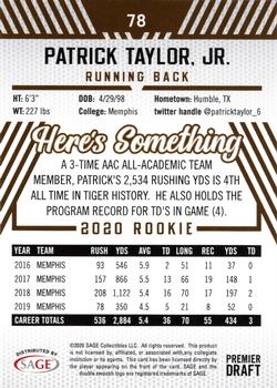 2020 SAGE HIT #78 Patrick Taylor Jr. Back