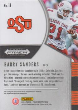 2020 Panini Prizm Draft Picks #11 Barry Sanders Back