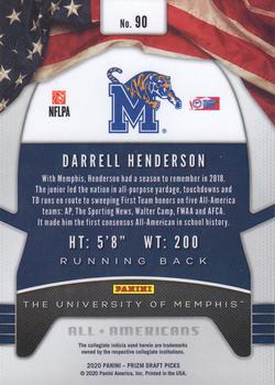 2020 Panini Prizm Draft Picks #90 Darrell Henderson Back