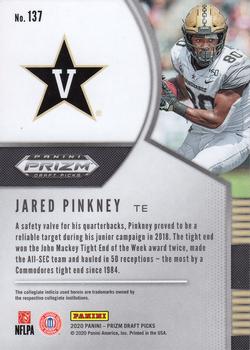 2020 Panini Prizm Draft Picks #137 Jared Pinkney Back