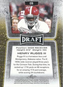 2020 Leaf Draft #05 Henry Ruggs III Back