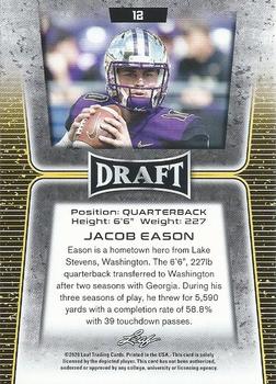 2020 Leaf Draft #12 Jacob Eason Back