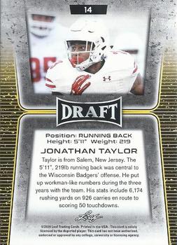 2020 Leaf Draft #14 Jonathan Taylor Back