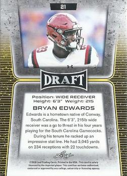 2020 Leaf Draft #21 Bryan Edwards Back