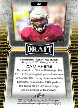 2020 Leaf Draft #22 Cam Akers Back