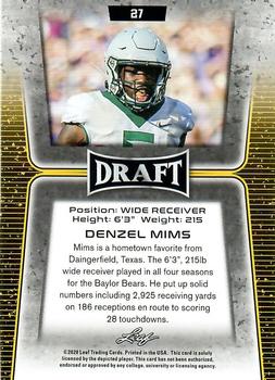 2020 Leaf Draft #27 Denzel Mims Back