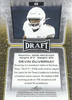 2020 Leaf Draft #29 Devin Duvernay Back