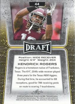 2020 Leaf Draft #44 Kendrick Rogers Back
