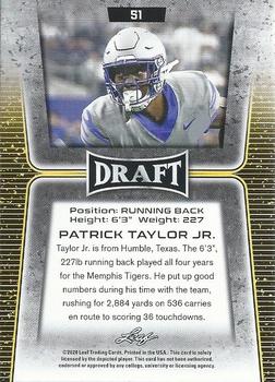 2020 Leaf Draft #51 Patrick Taylor Jr. Back