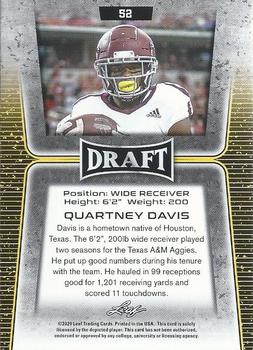 2020 Leaf Draft #52 Quartney Davis Back