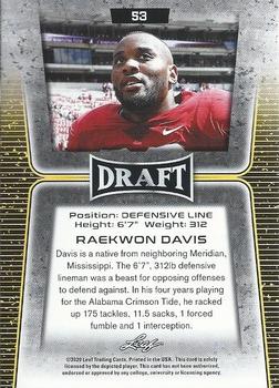 2020 Leaf Draft #53 Raekwon Davis Back