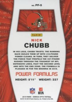 2019 Donruss Optic - Power Formulas #PF-5 Nick Chubb Back
