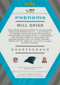 2019 Donruss Optic - Rookie Phenoms #RP5 Will Grier Back