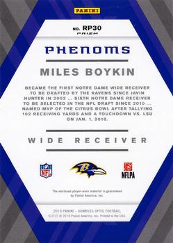 2019 Donruss Optic - Rookie Phenoms Red and Yellow #RP30 Miles Boykin Back