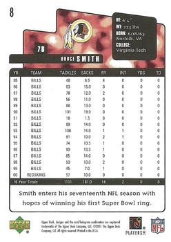 2001 Upper Deck Washington Redskins #8 Bruce Smith Back