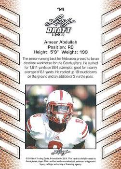 2015 Leaf Draft Special Issue #14 Ameer Abdullah Back