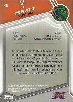 2020 Topps XFL #48 Colin Jeter Back