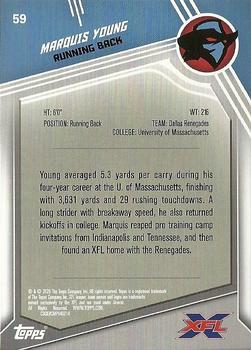 2020 Topps XFL #59 Marquis Young Back