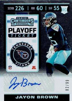 2019 Panini Contenders - Playoff Ticket #141 Jayon Brown Front