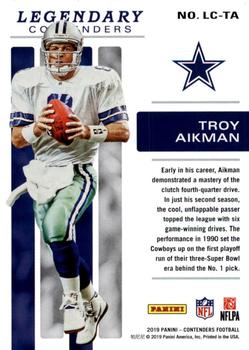 2019 Panini Contenders - Legendary Contenders #LC-TA Troy Aikman Back