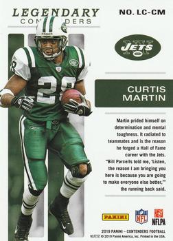 2019 Panini Contenders - Legendary Contenders #LC-CM Curtis Martin Back
