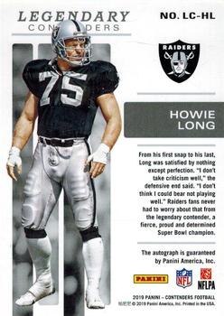 2019 Panini Contenders - Legendary Contenders Autographs #LC-HL Howie Long Back