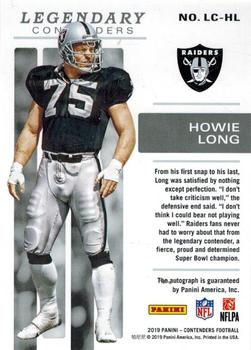 2019 Panini Contenders - Legendary Contenders Autographs Gold #LC-HL Howie Long Back