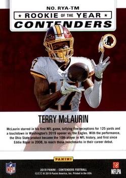 2019 Panini Contenders - Rookie of the Year Contenders #RYA-TM Terry McLaurin Back