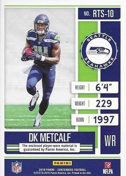 2019 Panini Contenders - Rookie Ticket Swatches #RTS-10 DK Metcalf Back