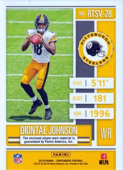 2019 Panini Contenders - Rookie Ticket Swatches #RTS-28 Diontae Johnson Back