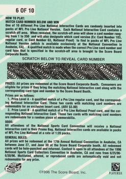 1996 Pro Line - National Interactive #6 Drew Bledsoe Back
