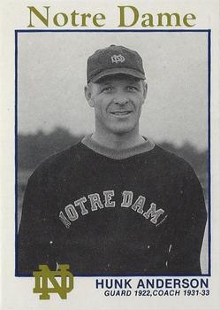 1989 Notre Dame Fighting Irish: 1903-32 #1 Hunk Anderson Front