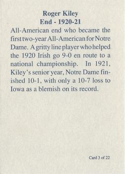 1989 Notre Dame Fighting Irish: 1903-32 #3 Roger Kiley Back